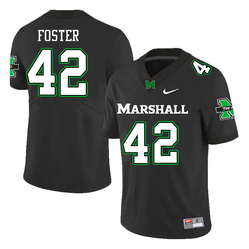 Men #42 Ian Foster Marshall Thundering Herd College Football Jerseys Stitched Sale-Black